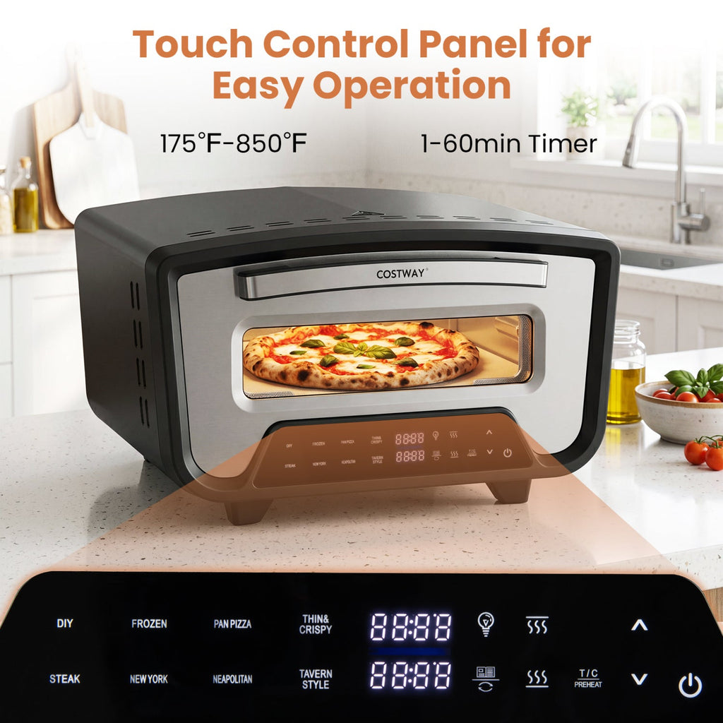Electric Pizza Oven for 12" Pizzas with 8 Presets
