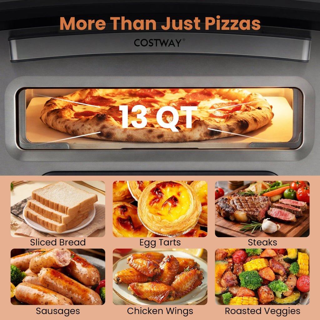 Electric Pizza Oven for 12" Pizzas with 8 Presets