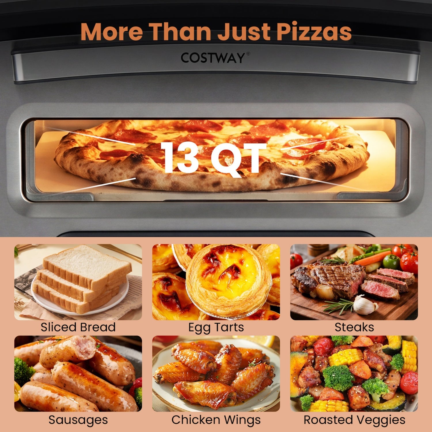 Electric Pizza Oven for 12" Pizzas with 8 Presets