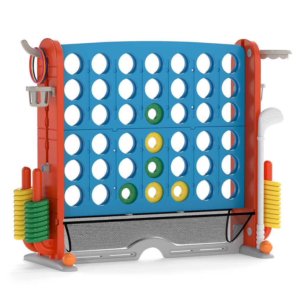 Jumbo 4-to-Score Game with Ring-toss and Basketball Hoop