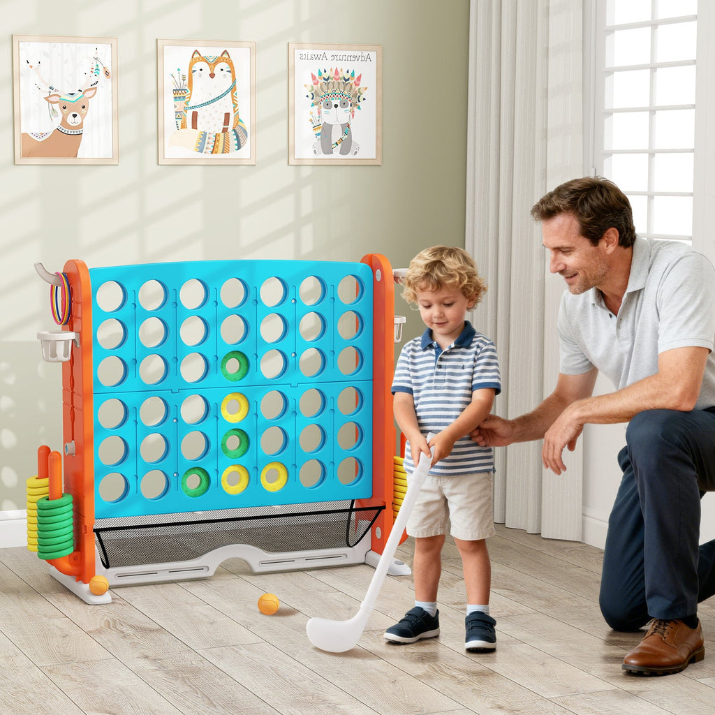 Jumbo 4-to-Score Game with Ring-toss and Basketball Hoop
