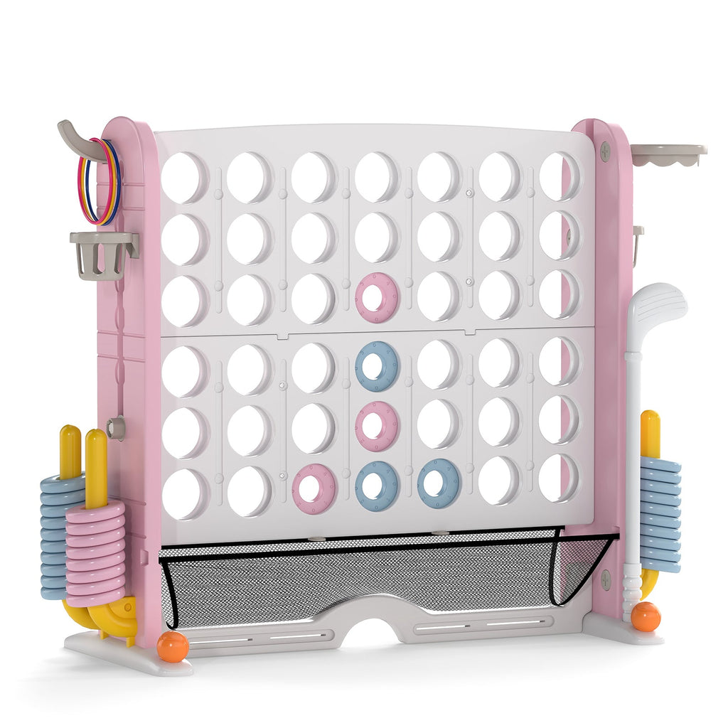 Jumbo 4-to-Score Game with Ring-toss and Basketball Hoop