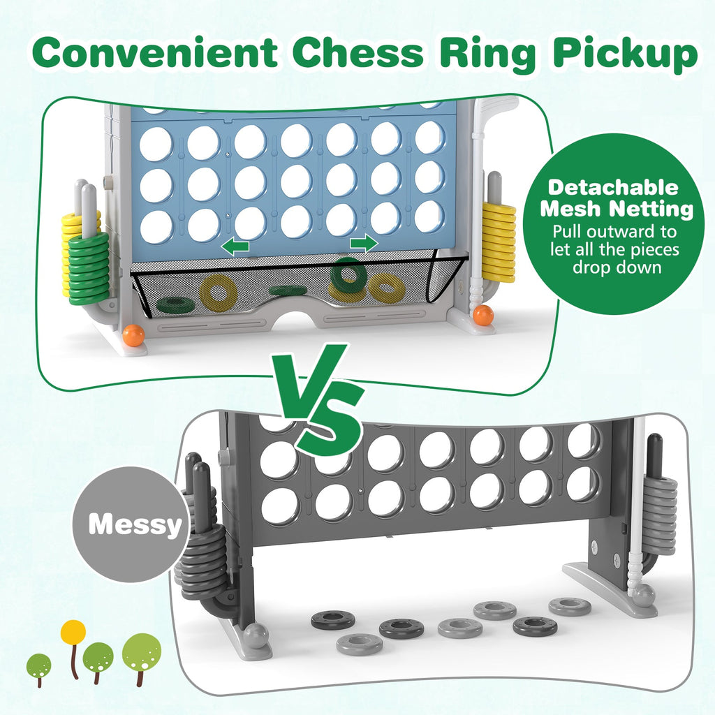 Jumbo 4-to-Score Game with Ring-toss and Basketball Hoop