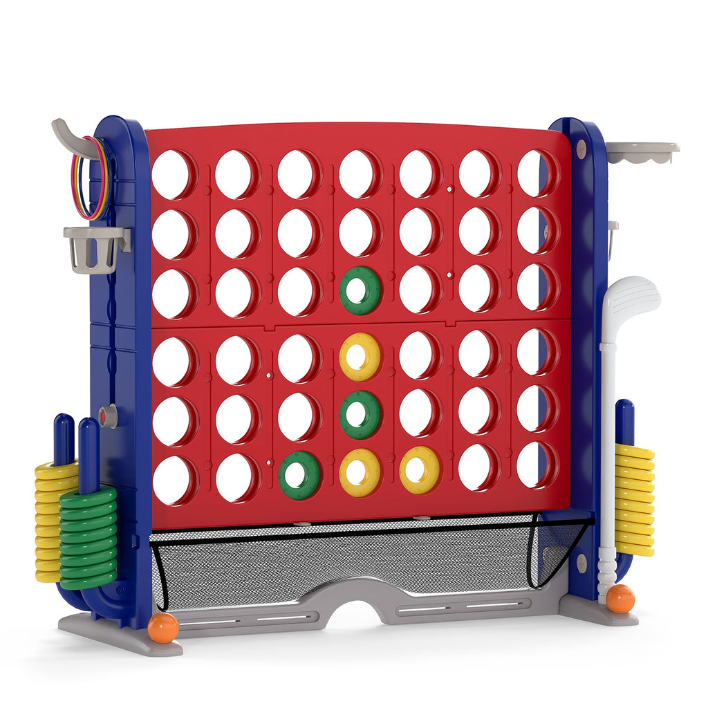 Jumbo 4-to-Score Game with Ring-toss and Basketball Hoop