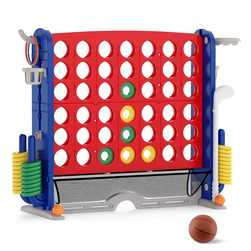 Jumbo 4-to-Score Game with Ring-toss and Basketball Hoop