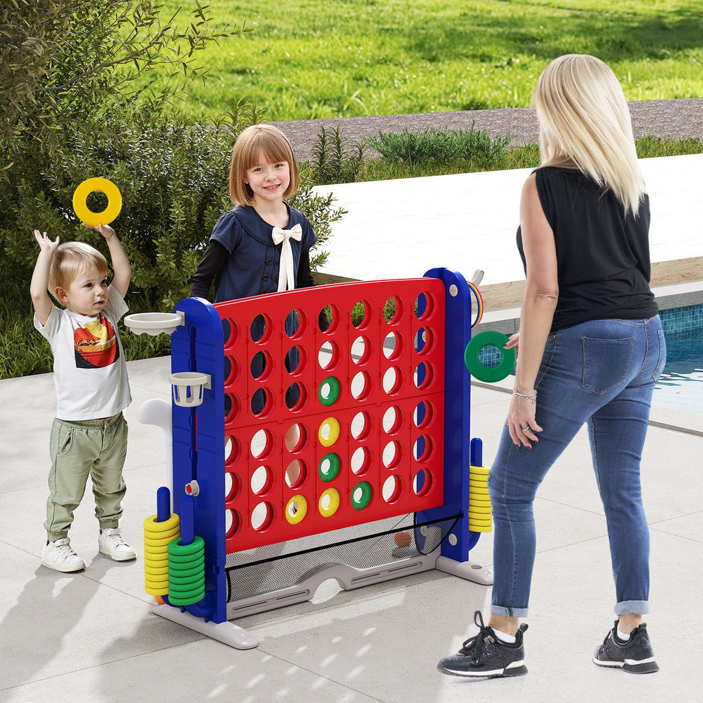Jumbo 4-to-Score Game with Ring-toss and Basketball Hoop