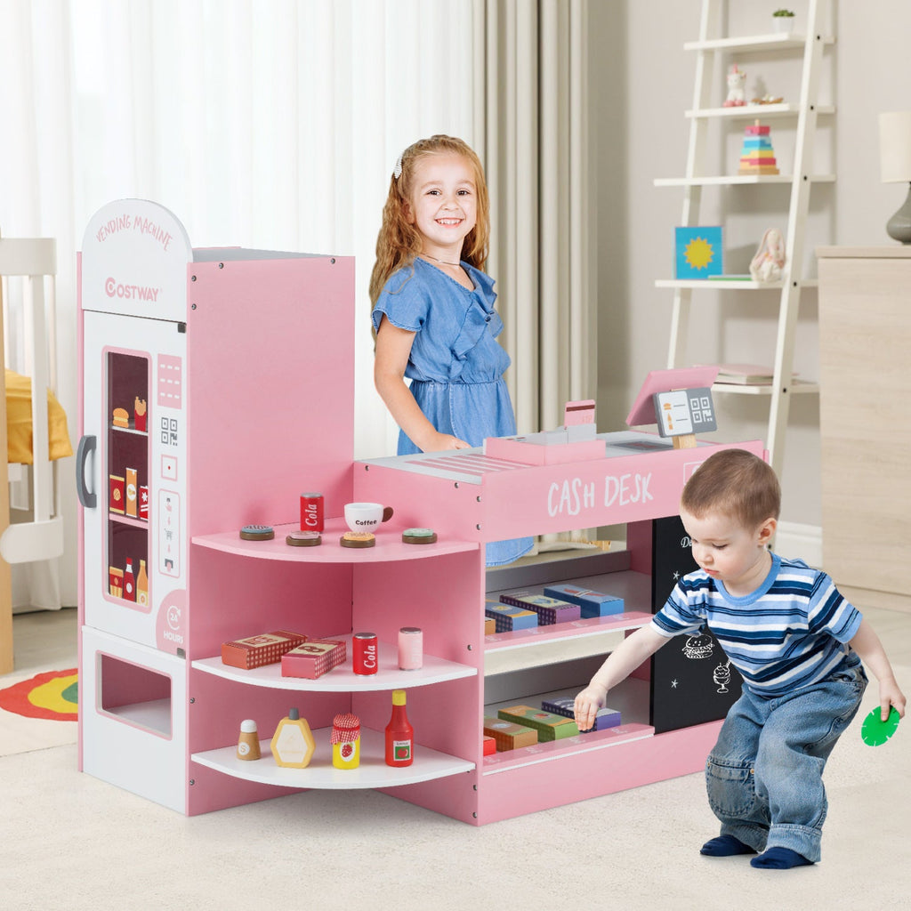 Kids Grocery Store Playset with Cash Register & POS Machine