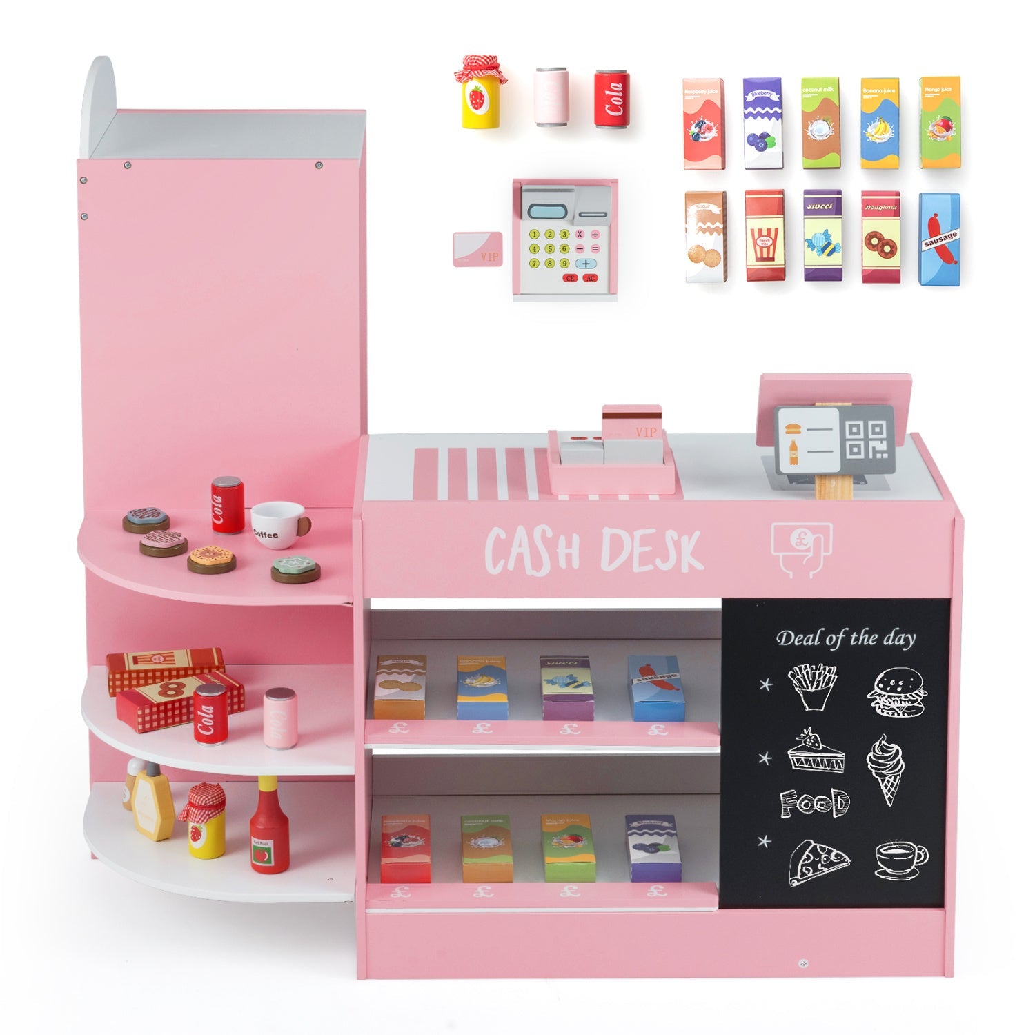Kids Grocery Store Playset with Cash Register & POS Machine