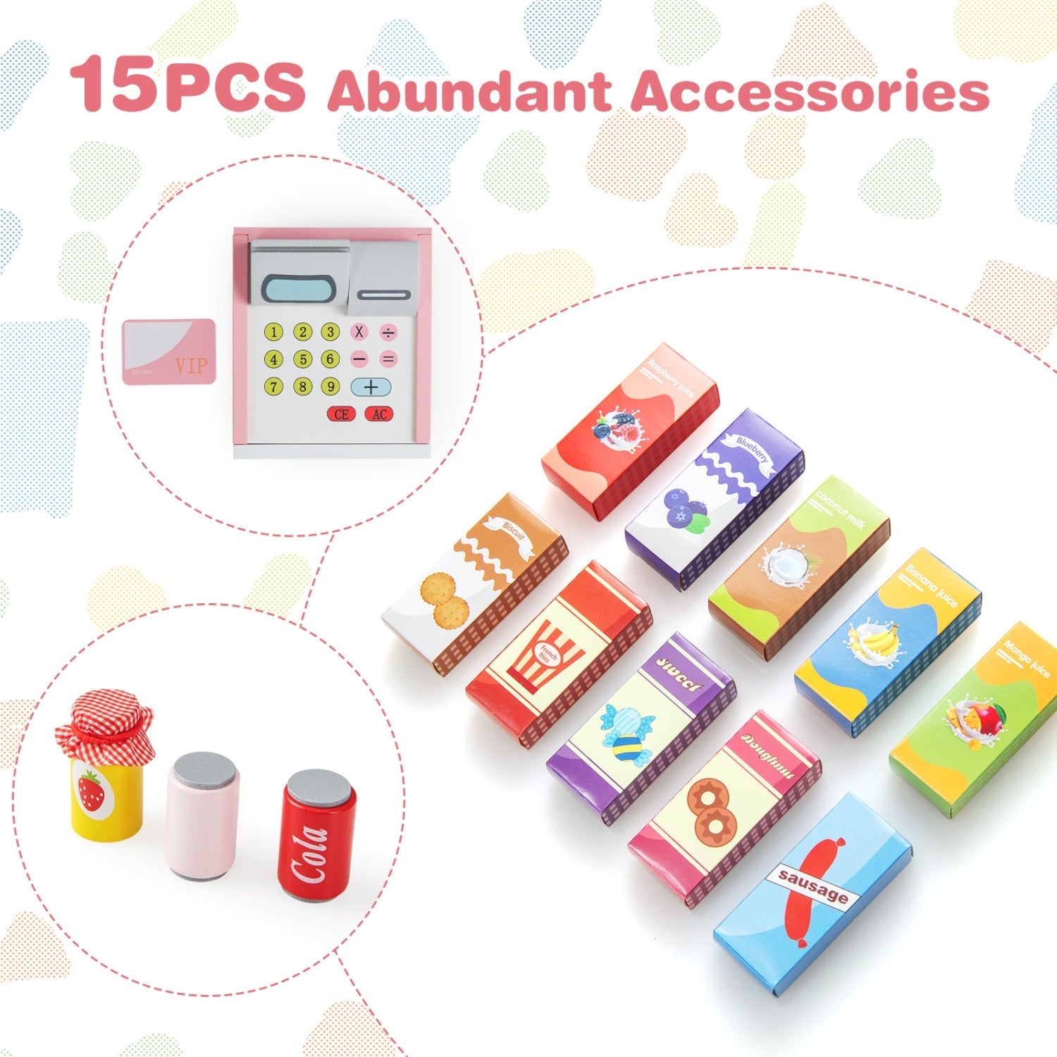 Kids Grocery Store Playset with Cash Register & POS Machine
