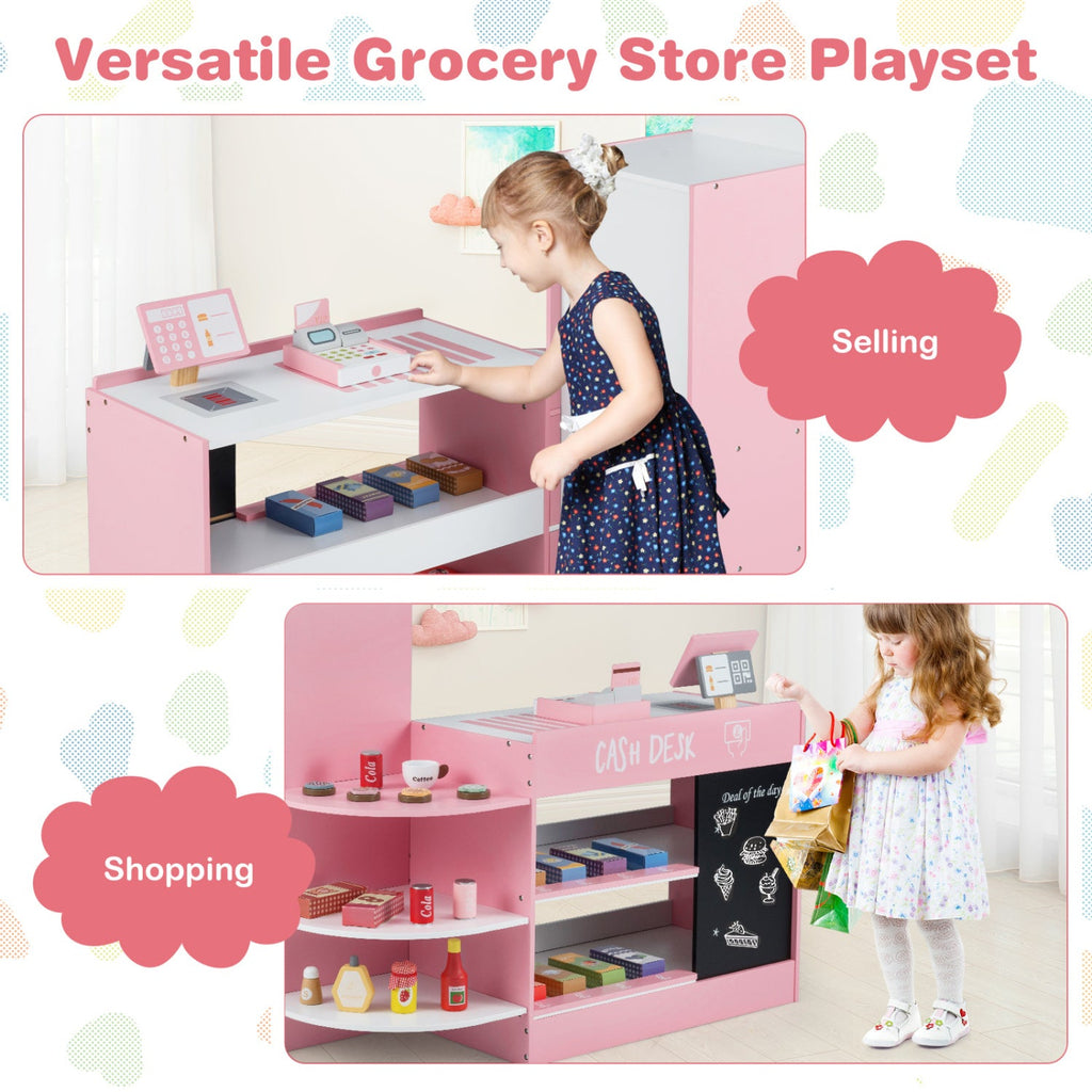 Kids Grocery Store Playset with Cash Register & POS Machine