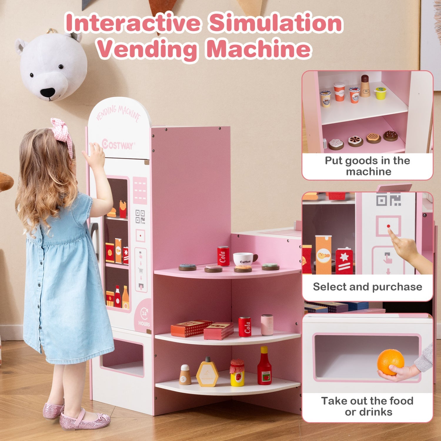 Kids Grocery Store Playset with Cash Register & POS Machine