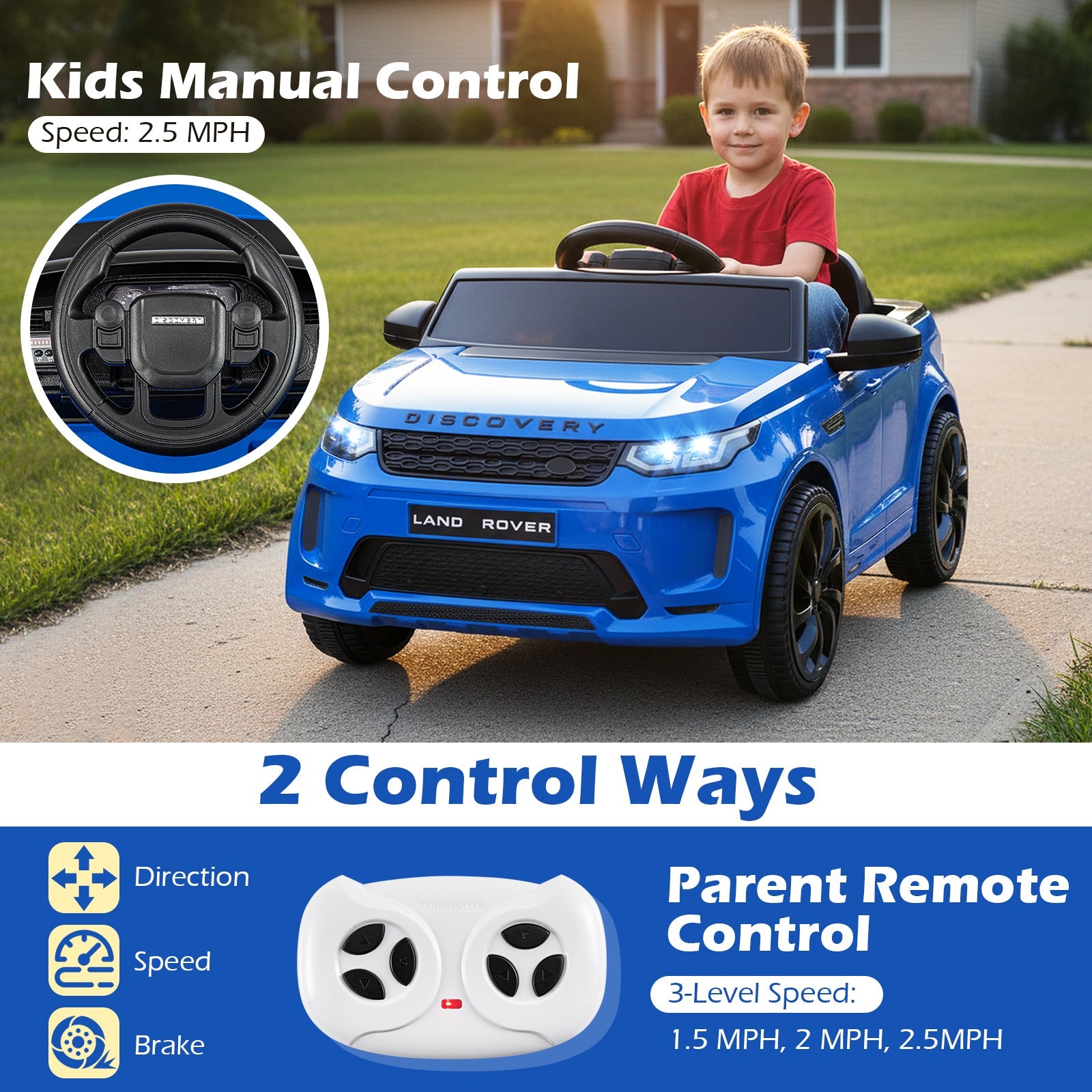 Licensed Land Rover Kids Ride on Car 12V Battery Powered Kids Electric Car