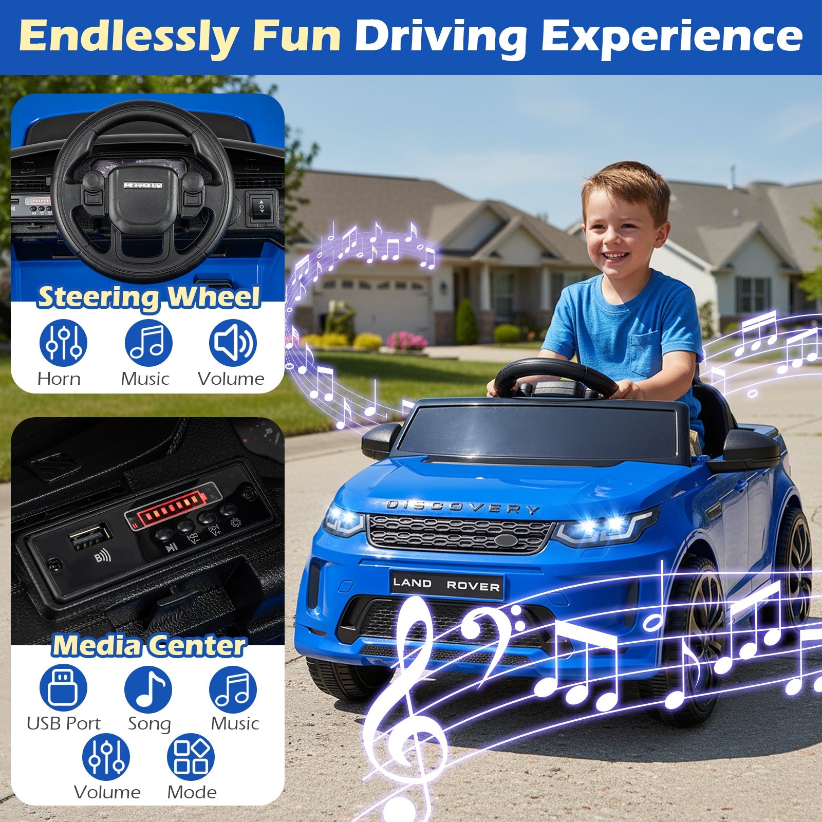 Licensed Land Rover Kids Ride on Car 12V Battery Powered Kids Electric Car