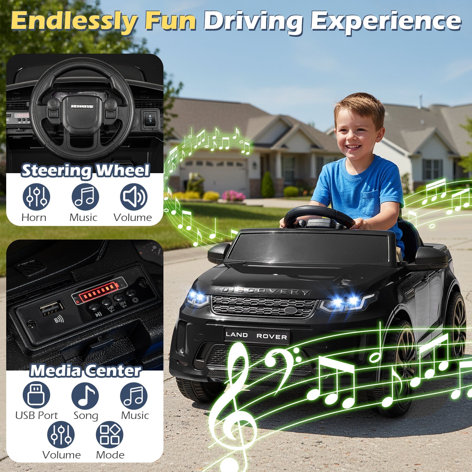 Licensed Land Rover Kids Ride on Car 12V Battery Powered Kids Electric Car