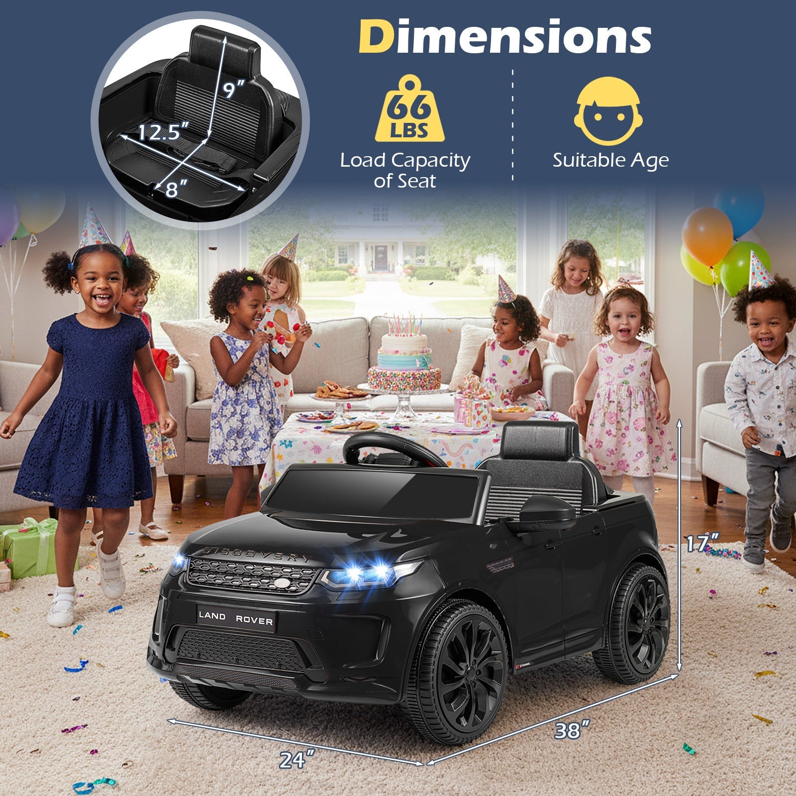 Licensed Land Rover Kids Ride on Car 12V Battery Powered Kids Electric Car