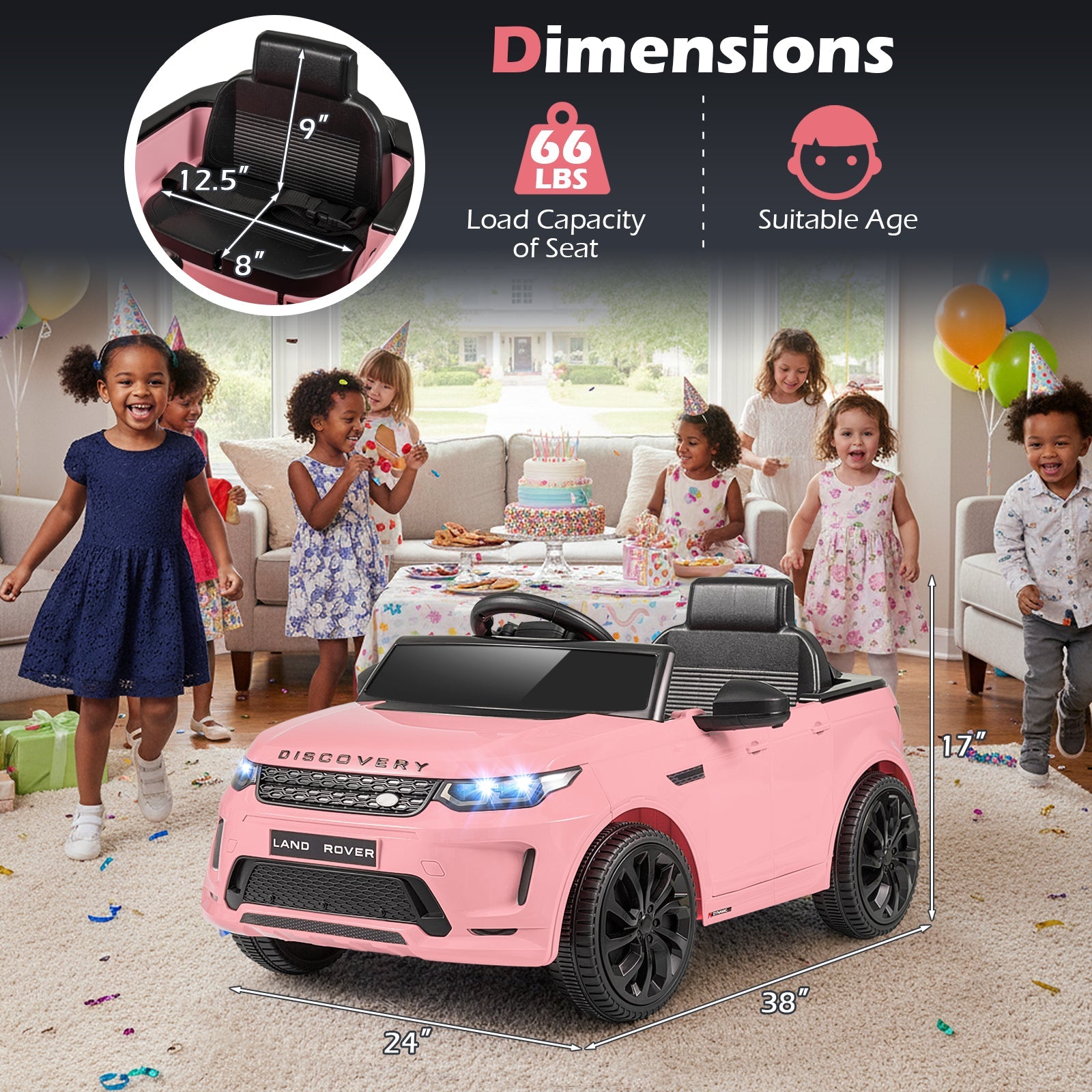 Licensed Land Rover Kids Ride on Car 12V Battery Powered Kids Electric Car