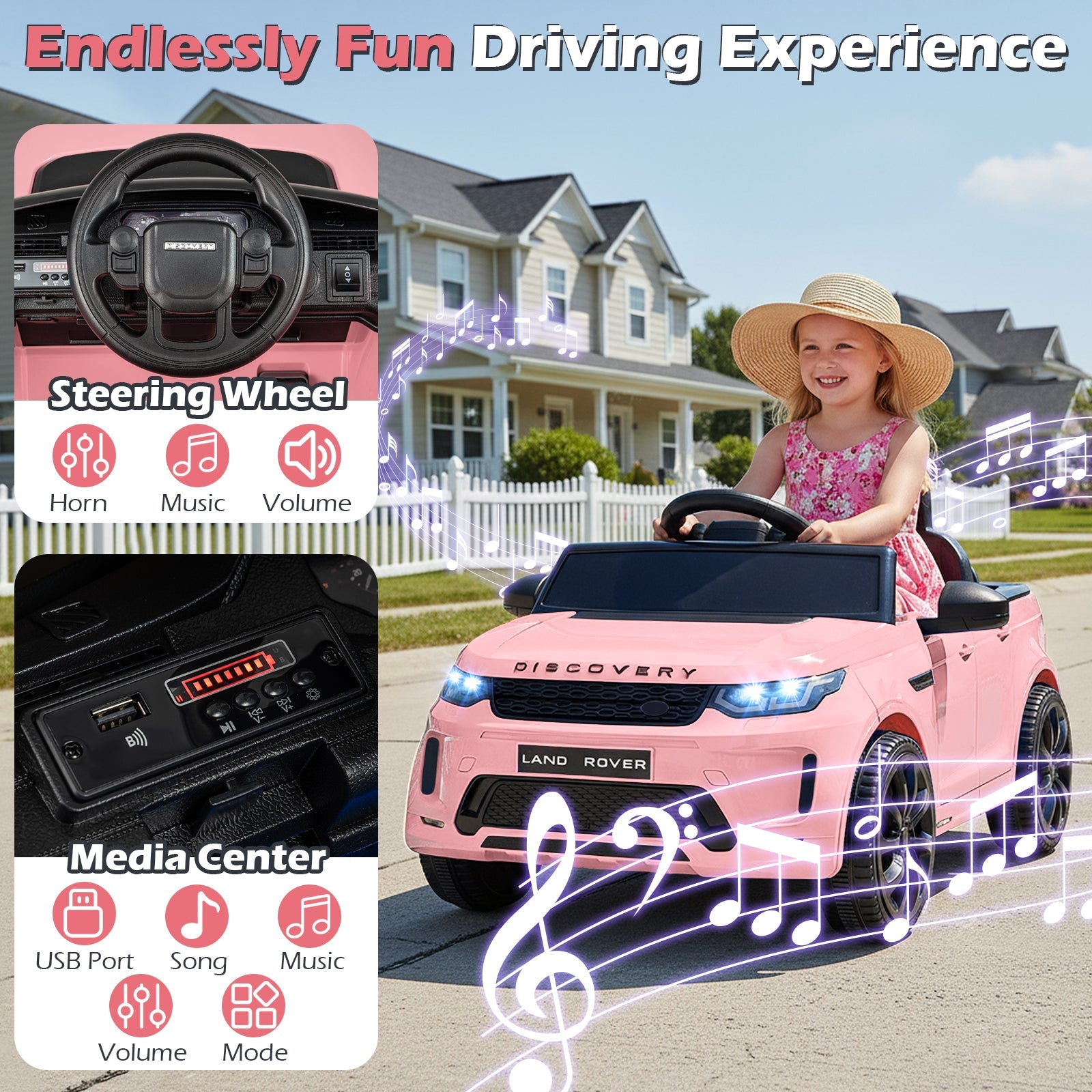 Licensed Land Rover Kids Ride on Car 12V Battery Powered Kids Electric Car