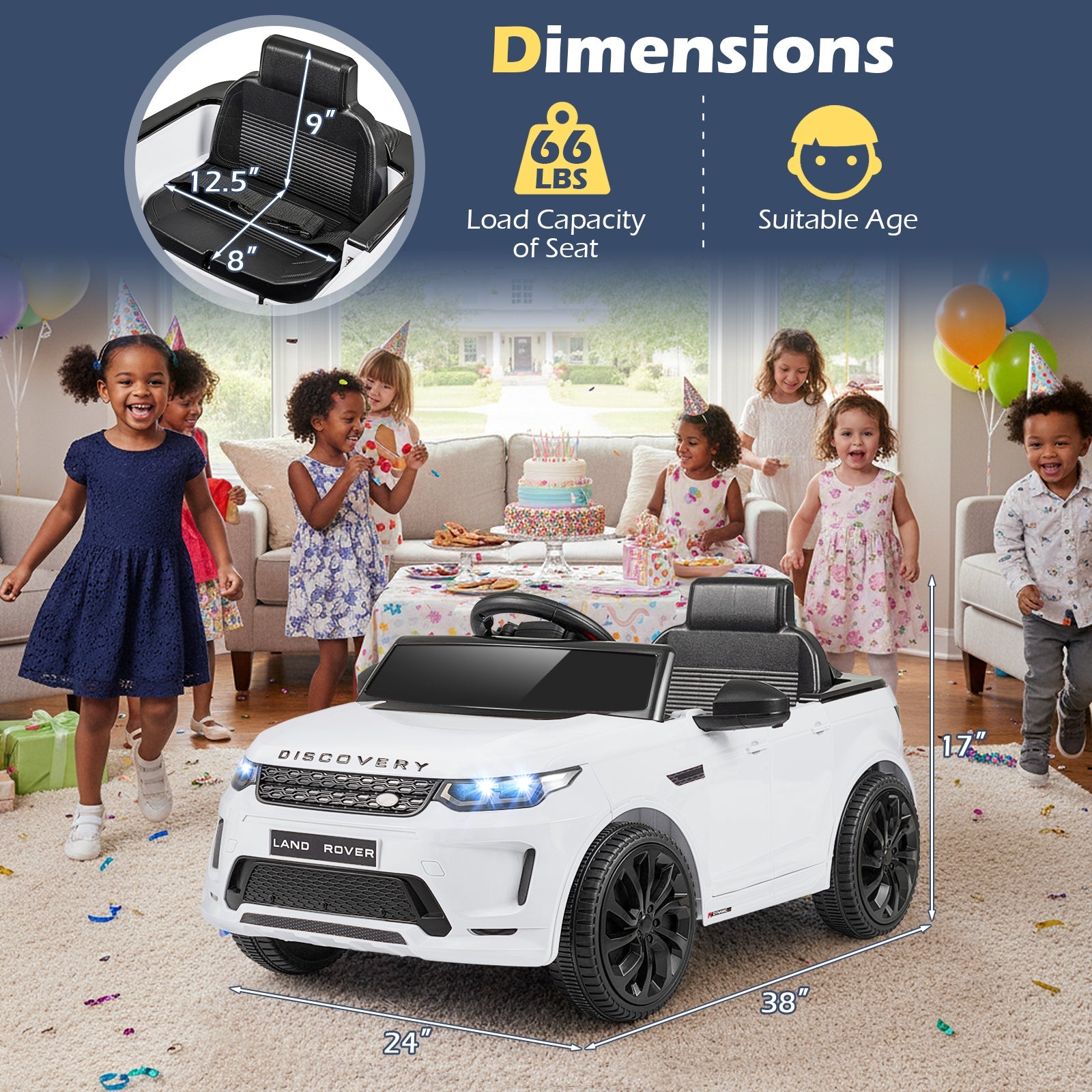 Licensed Land Rover Kids Ride on Car 12V Battery Powered Kids Electric Car