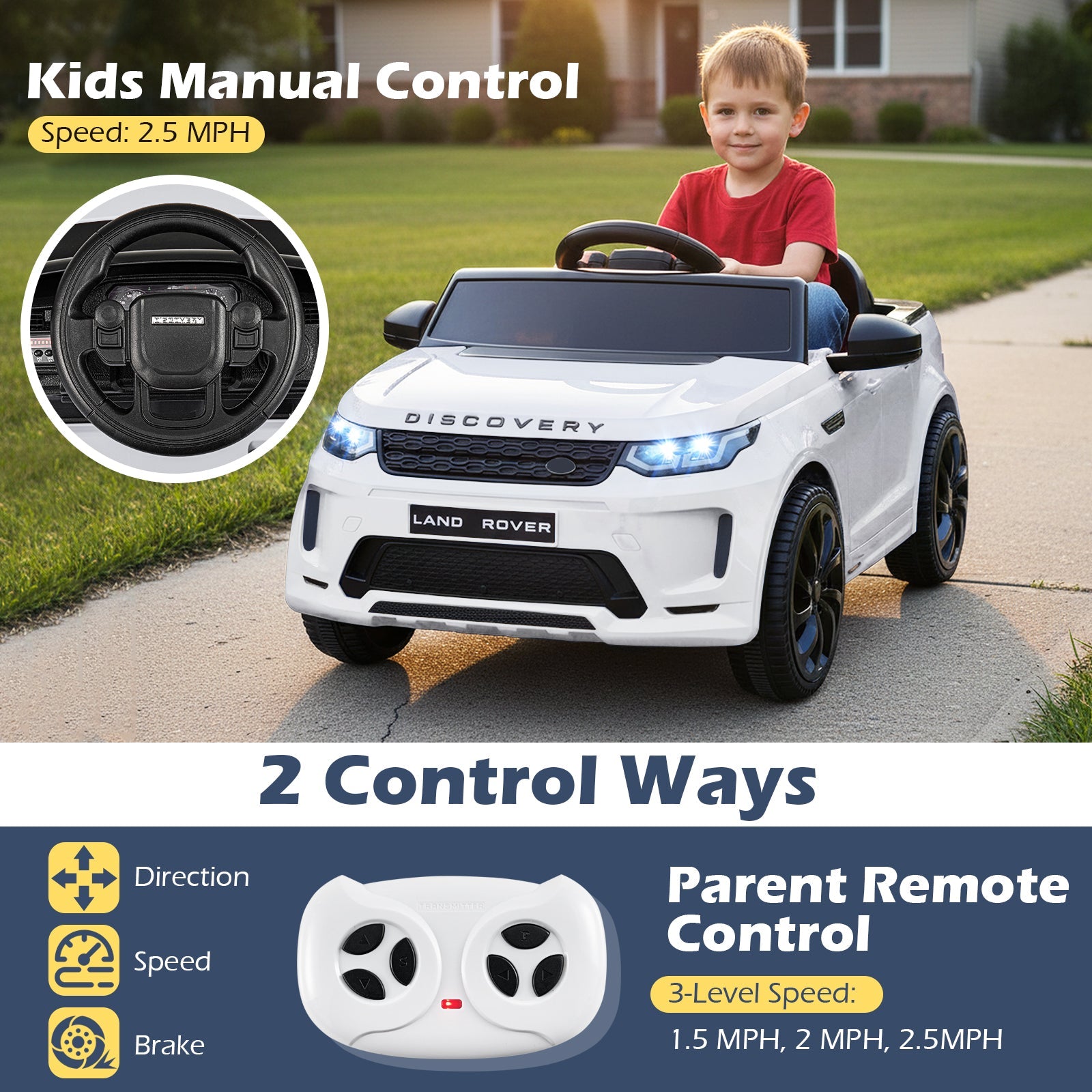 Licensed Land Rover Kids Ride on Car 12V Battery Powered Kids Electric Car
