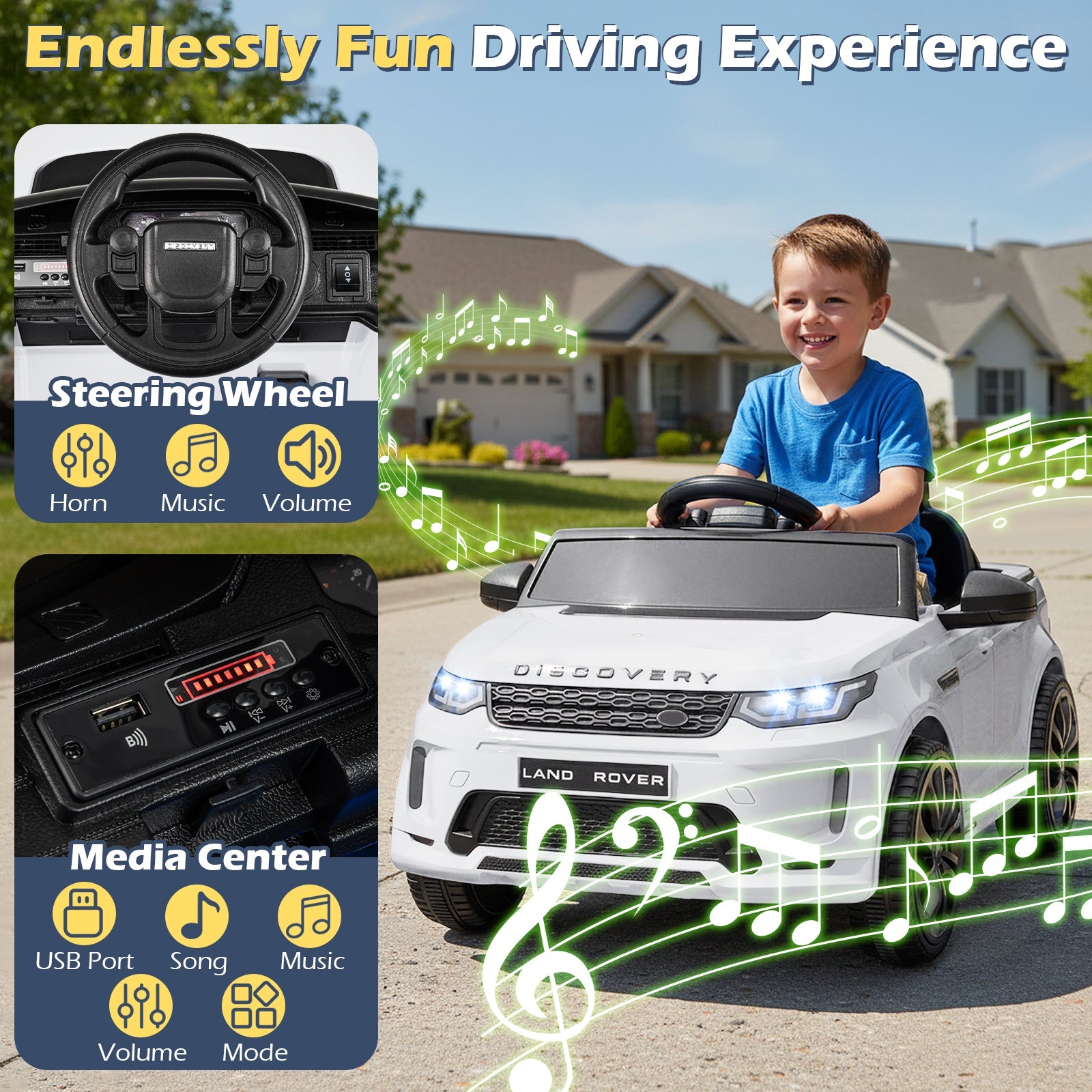 Licensed Land Rover Kids Ride on Car 12V Battery Powered Kids Electric Car