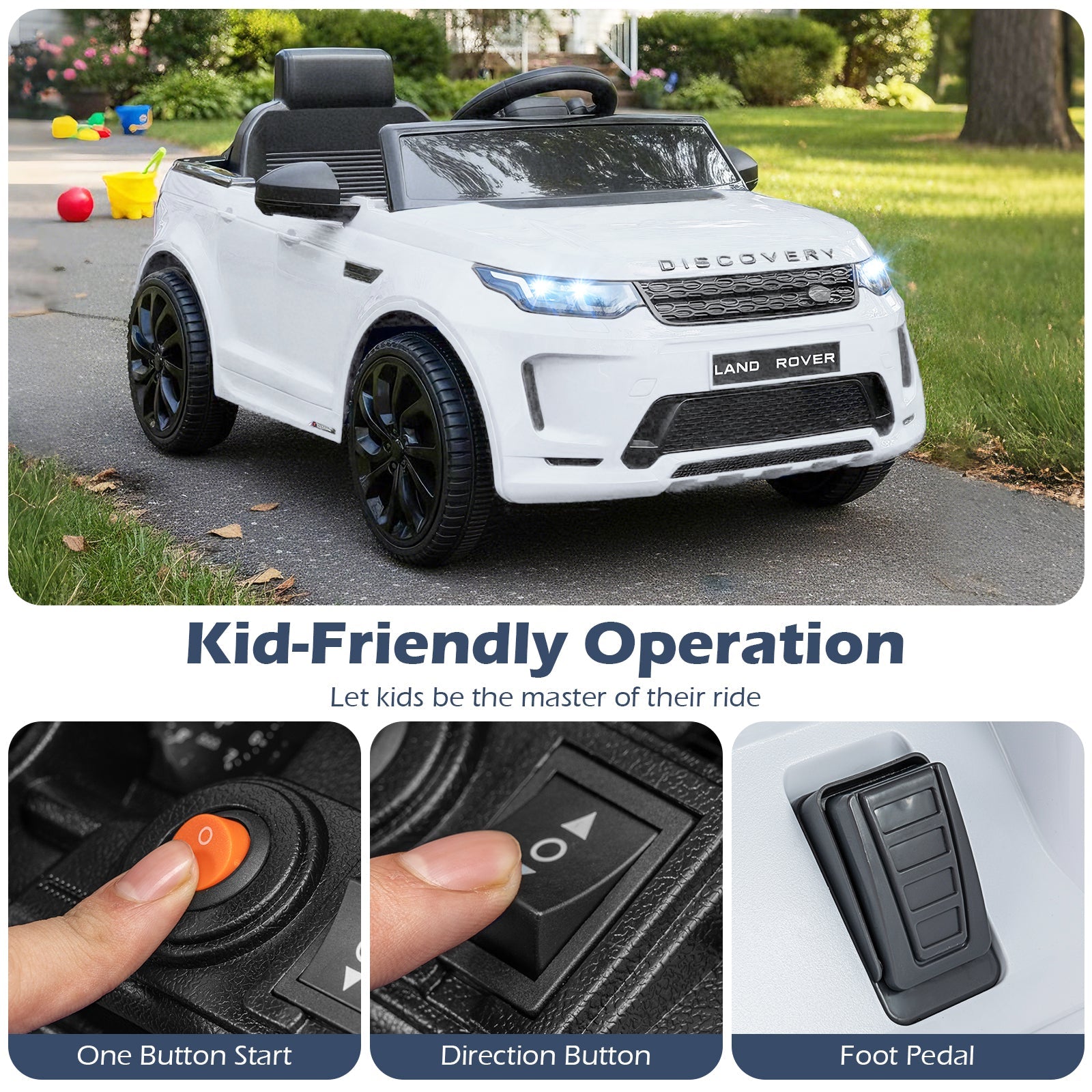 Licensed Land Rover Kids Ride on Car 12V Battery Powered Kids Electric Car