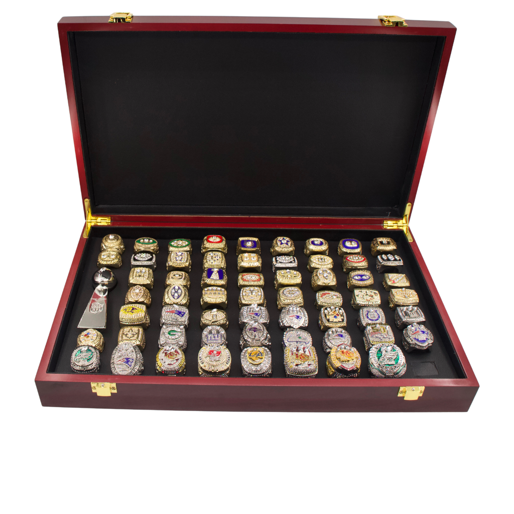 Complete 59-Piece Super Bowl Championship Ring Collection (1966–2024) | The Ultimate NFL Grand Set with Luxury Display Case