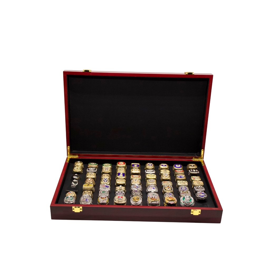 Complete 59-Piece Super Bowl Championship Ring Collection (1966–2024) | The Ultimate NFL Grand Set with Luxury Display Case