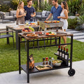 Outdoor Grill Cart with Stainless Steel Top and Storage