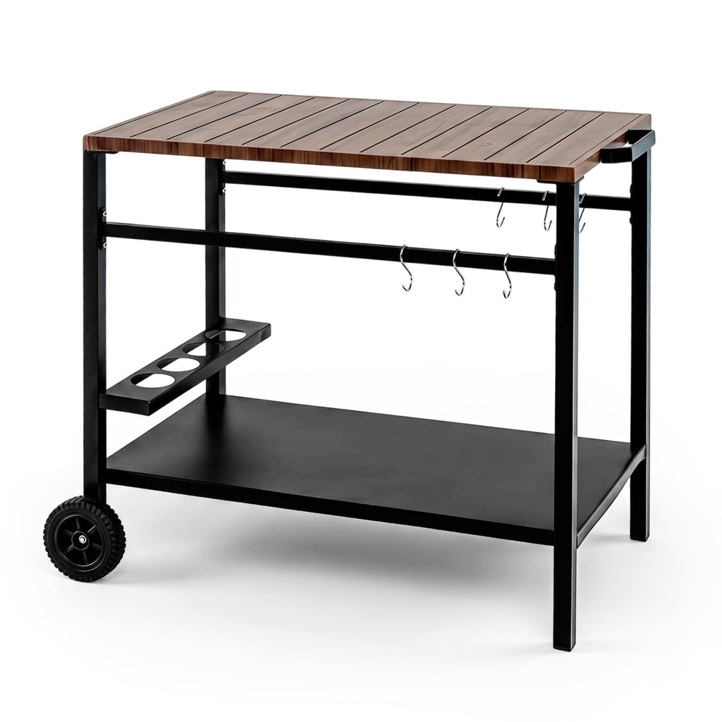 Outdoor Grill Cart with Stainless Steel Top and Storage