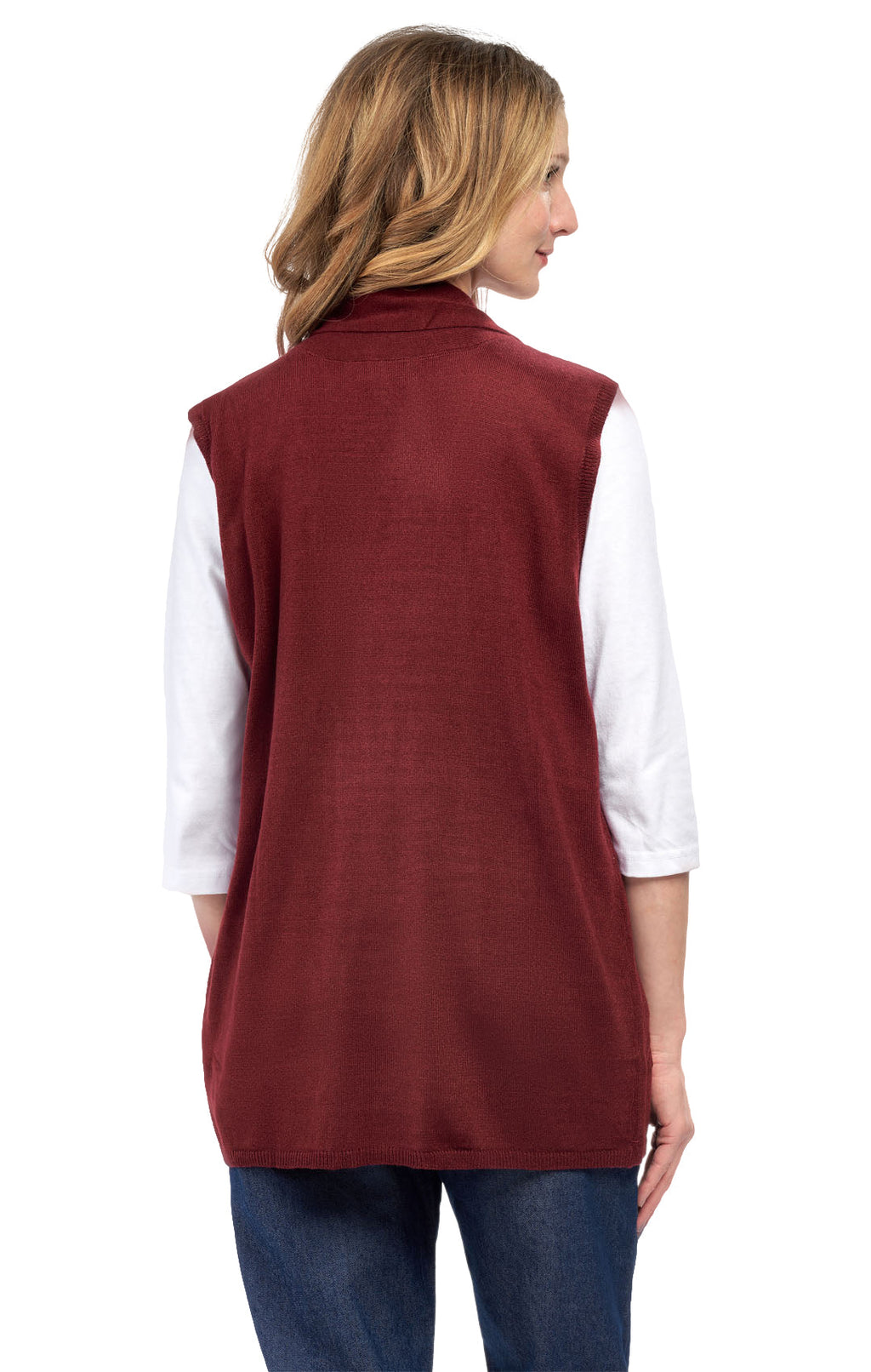Women's Sleeveless Open Front Shawl Collar Vest — Soft Knit