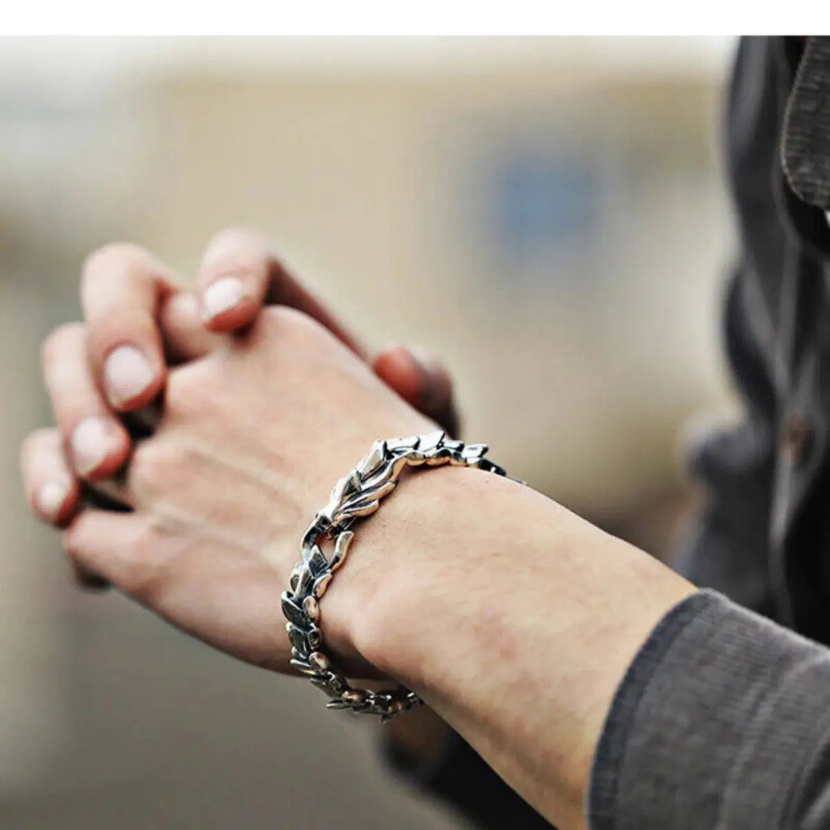 Men's Viking Dragon Bangle Bracelet | Vintage Punk Hiphop Chain Jewelry
