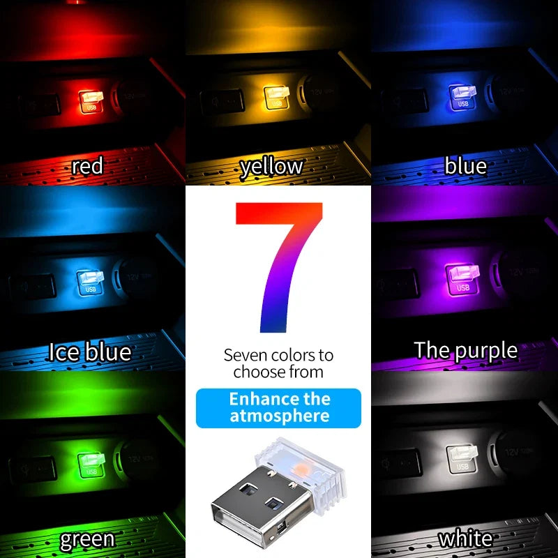 Car USB Atmosphere Light | LED Touch Control Interior Decoration Lamp