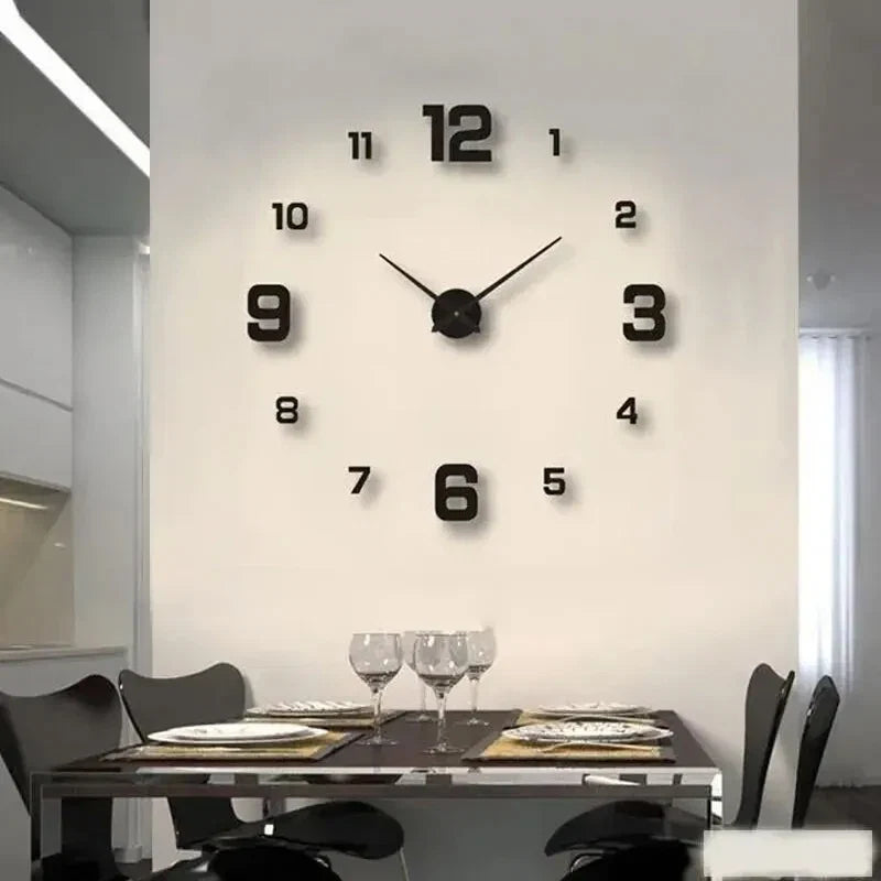 DIY Frameless Wall Clock | Silent Decorative Clock for Living Room