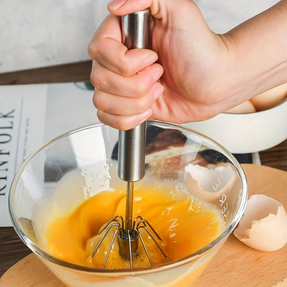 Stainless Steel Semi-Automatic Egg Beater | Manual Cream and Egg Mixer for Baking