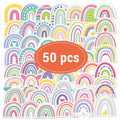 Rainbow Vinyl Stickers for Water Bottles Laptop Cup Phone | 50 Pack Cute Decals