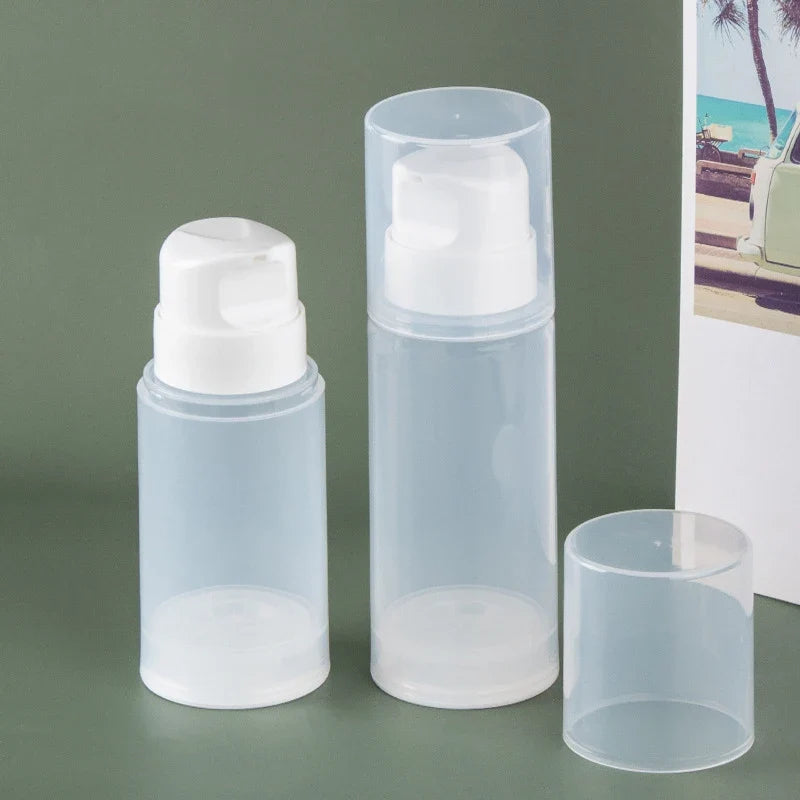 Travel Airless Pump Bottle Set | Leakproof Refillable Lotion Spray Bottles for Travel