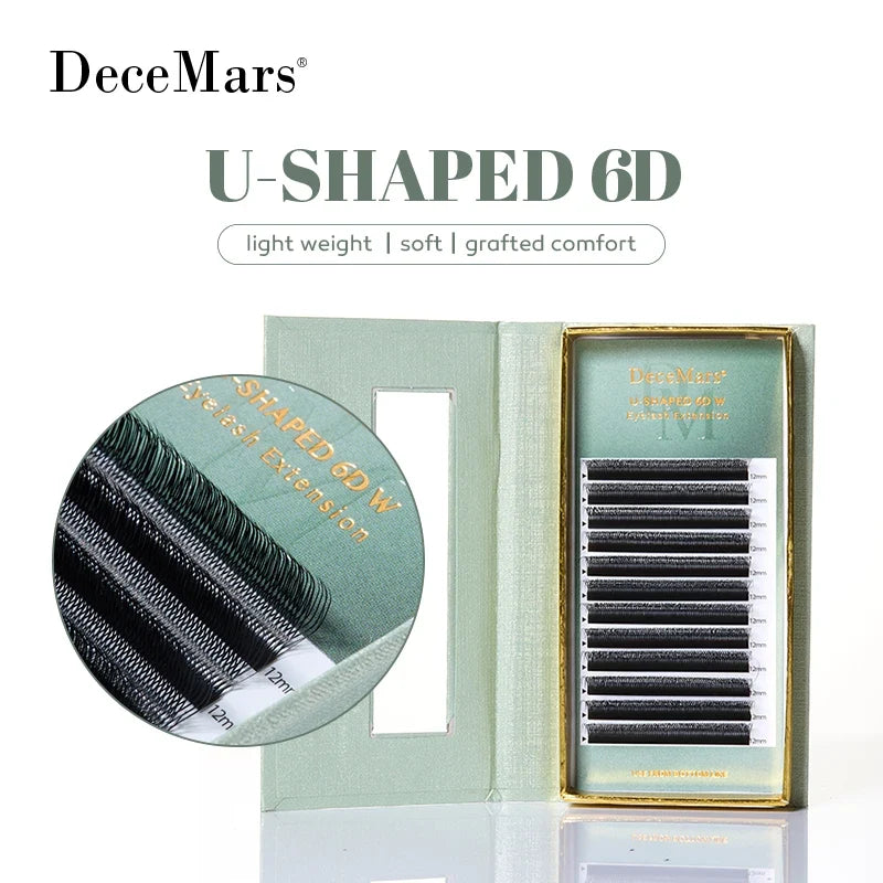 DeceMars U-Shaped 6D Eyelash Extensions | Salon Quality Synthetic Lashes
