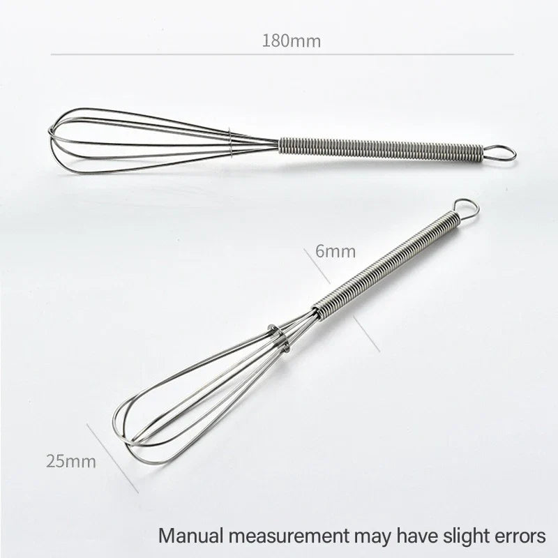 Mini Stainless Steel Balloon Whisk | 3-Wire Manual Egg Beater