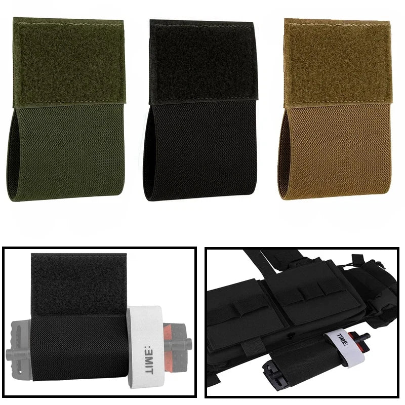 2pcs Elastic Tourniquet Holder with Hook & Loop | Tactical EDC Pouch for Vest, Belt, and Bag