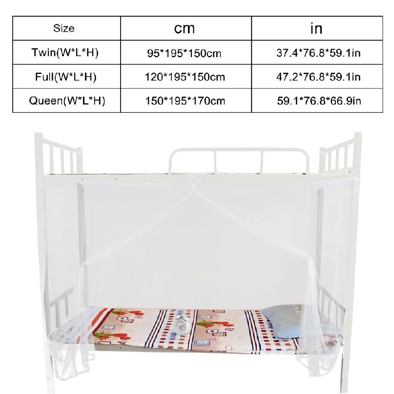Mosquito Net for Bed Full Queen Size | 4 Corner Post Canopy Netting White
