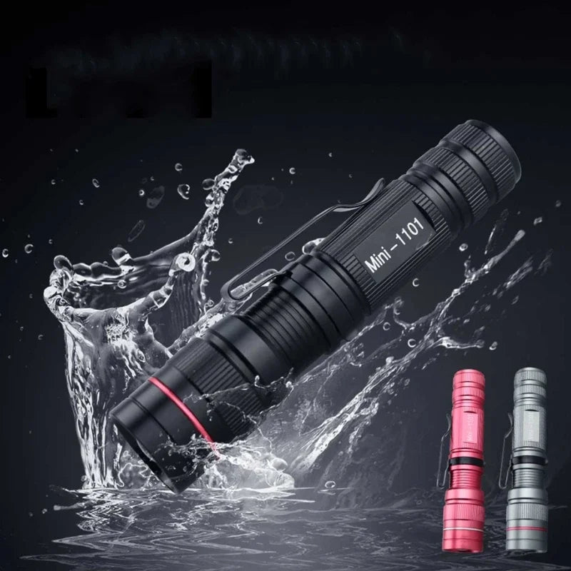 Mini LED Flashlight Q5 | Portable Torch with 3 Modes, Waterproof, AA Battery Powered