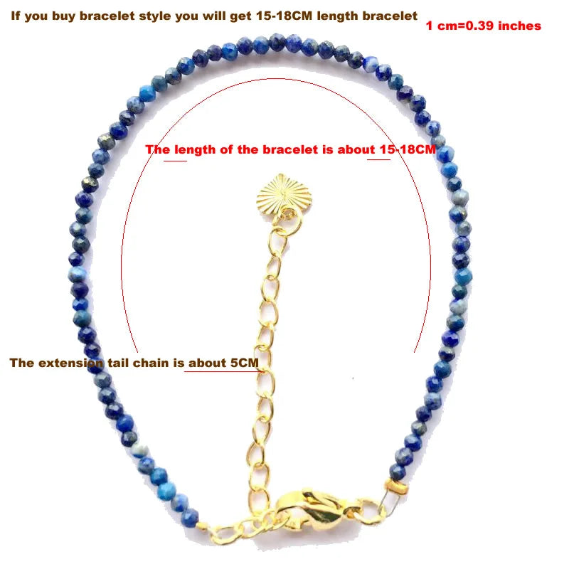 Faceted Gemstone Beaded Necklace and Bracelet Set | Natural Crystal Choker Jewelry for Men and Women