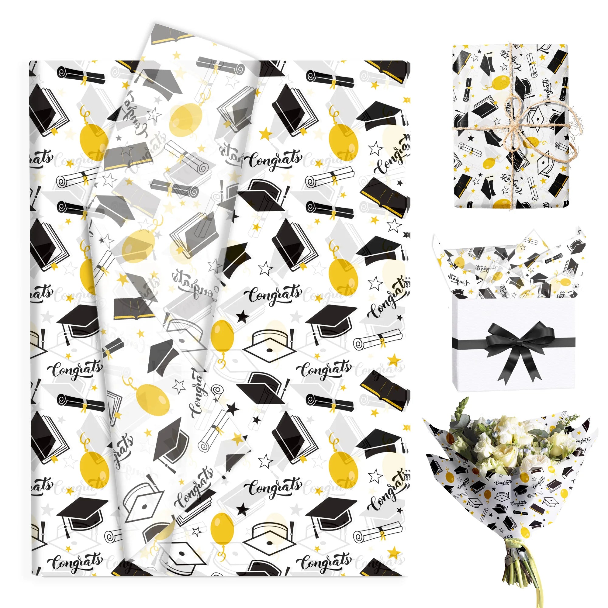 15/35pcs Graduation Gift Wrapping Paper | School Party Supplies