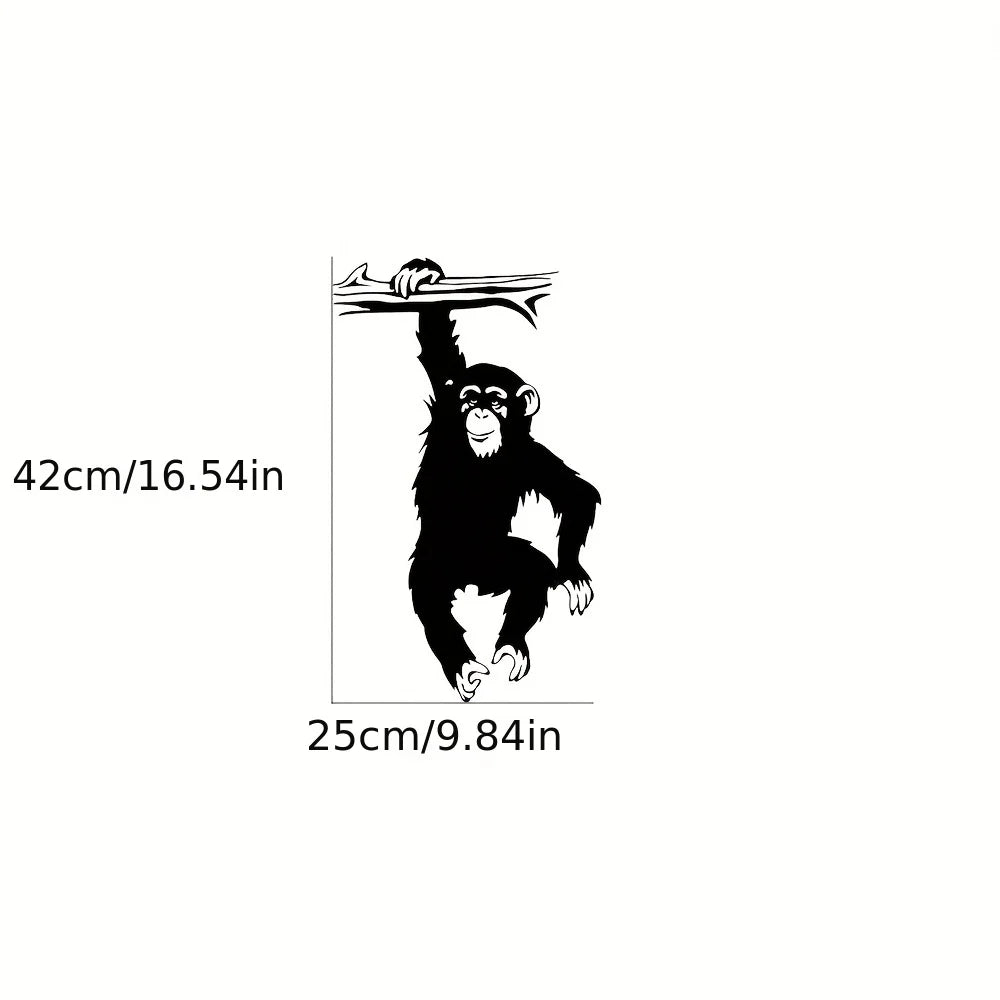 Large Funny Monkey Tree Wall Stickers | Cartoon Jungle Animal Vinyl Decal for Kids Room