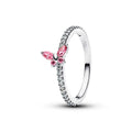 925 Sterling Silver Heart-Shaped Butterfly Flower Ring | Exquisite Charm Jewelry for Her