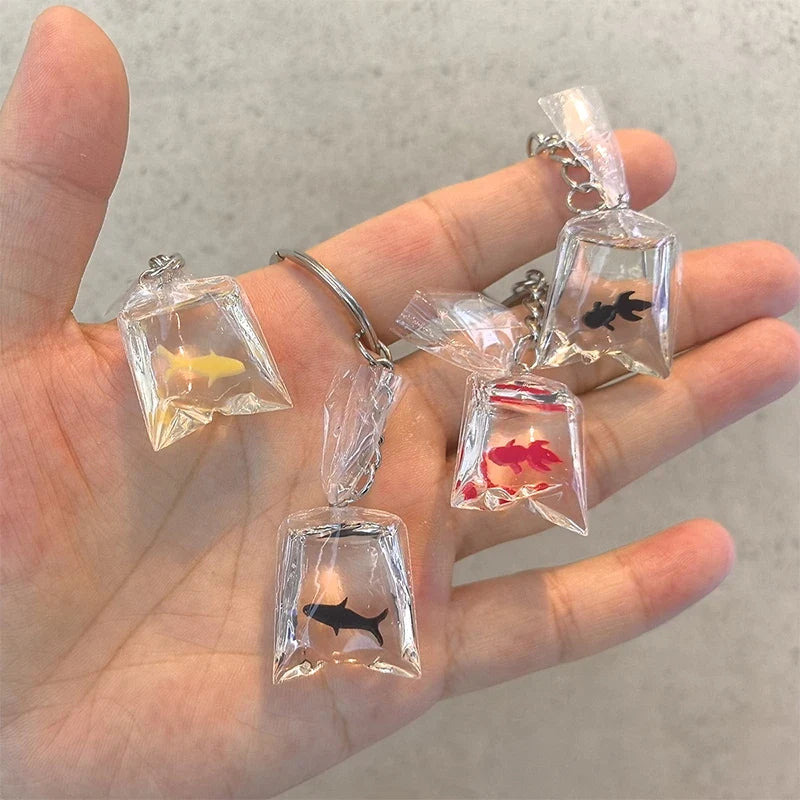 Creative Simulation Goldfish Keychain | Transparent Carp Pendant for Backpack