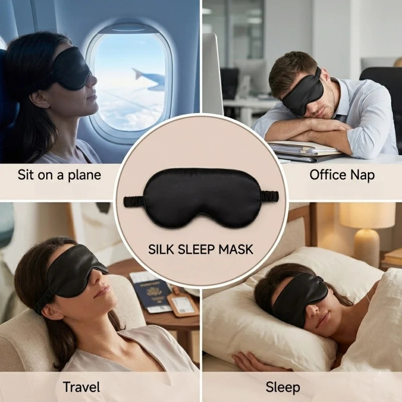 Silky Sleep Mask | 100% Blackout Eye Mask for Travel, Nap & Night Sleep