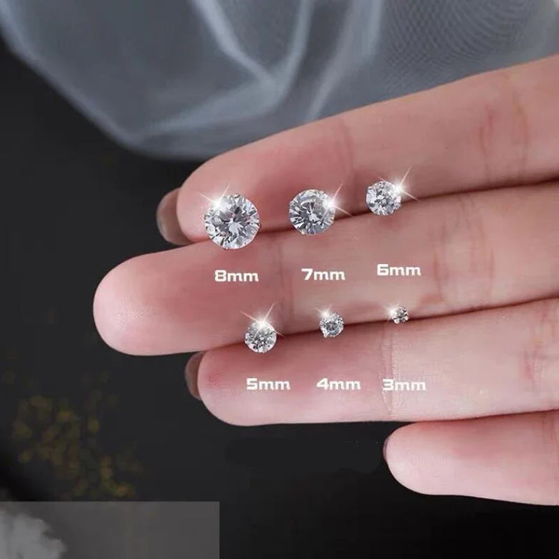 2 Carat 8.0mm D Color Moissanite Stud Earrings | 925 Sterling Silver Sparkling Wedding Jewelry