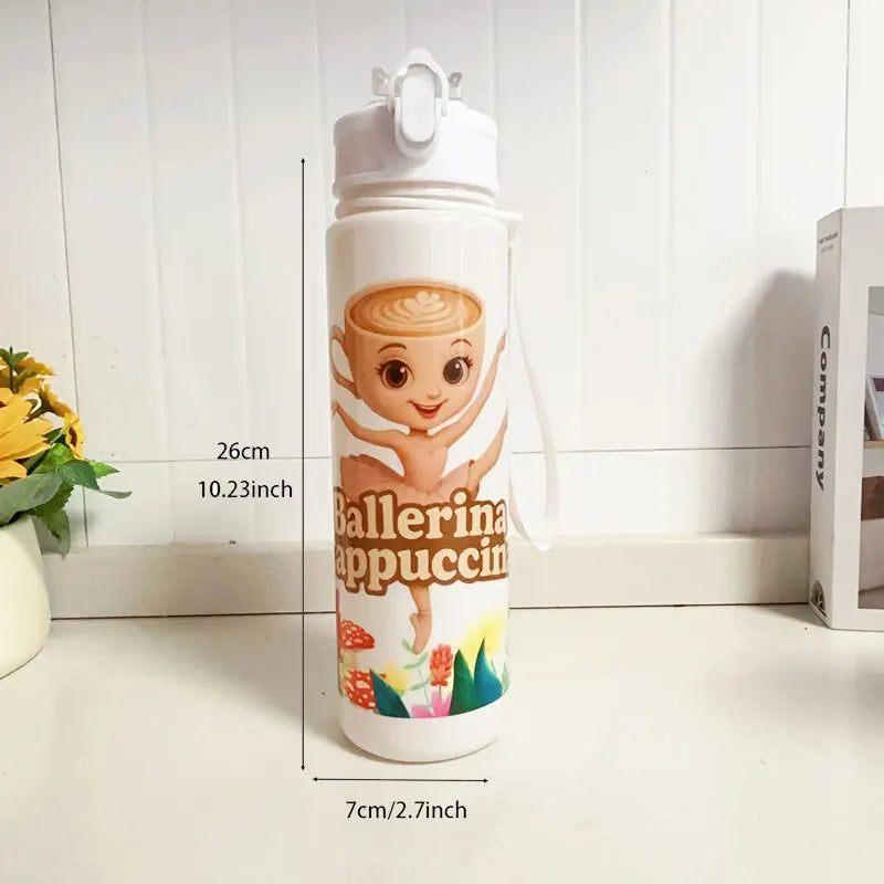 750ML Italian Brainrot Water Bottle | Outdoor Drinking Cartoon Sports Cup