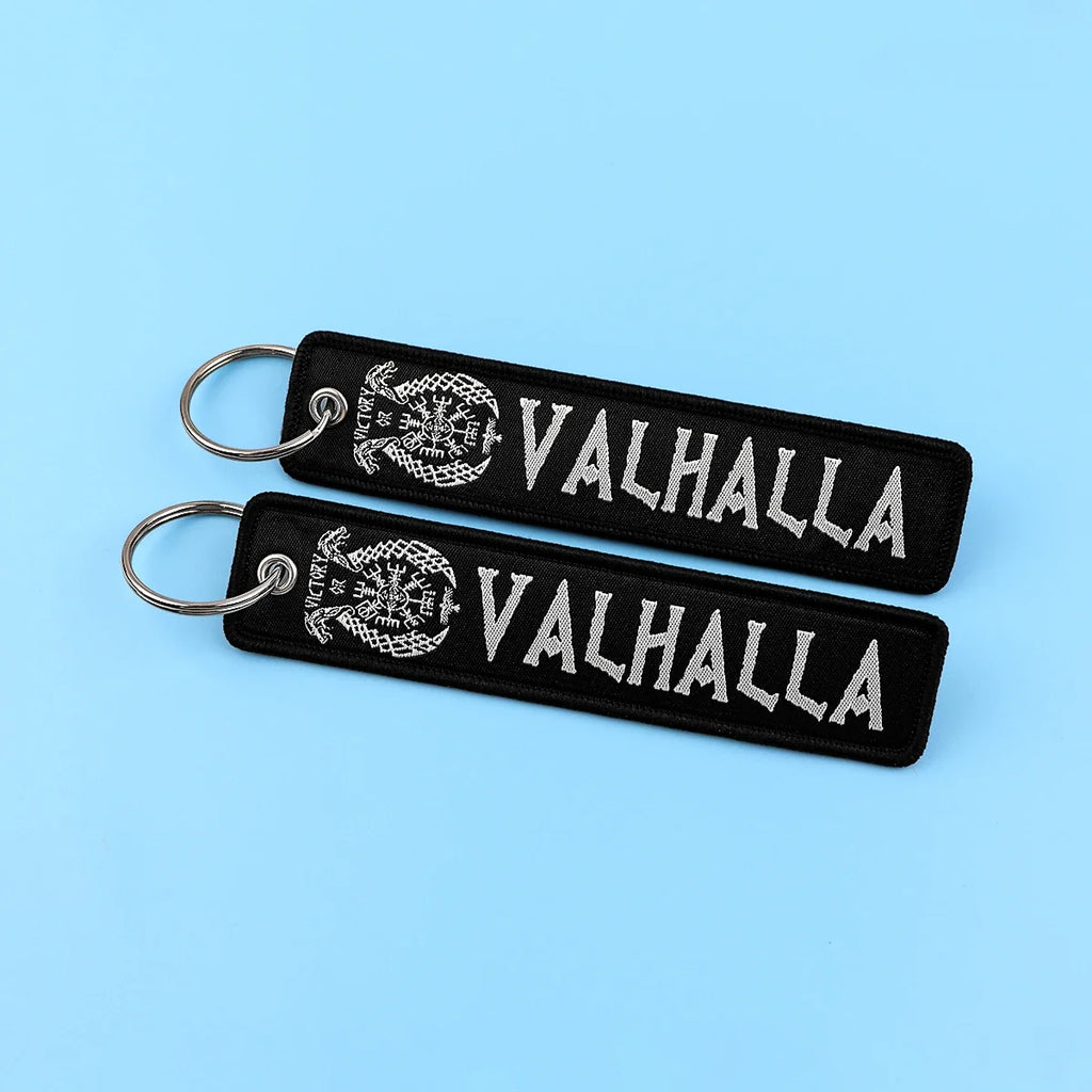 Rock and Roll Key Fob | Black Embroidery Key Tag for Bags and Gifts